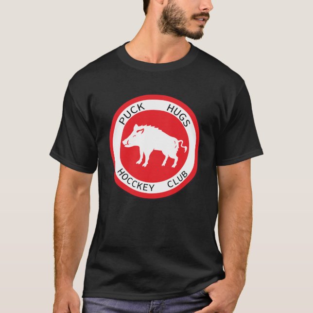 Puck Hogs Hockey Klubb T Shirt (Framsida)