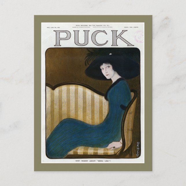 Puck Magazine Cover 1911 Vykort (Framsida)