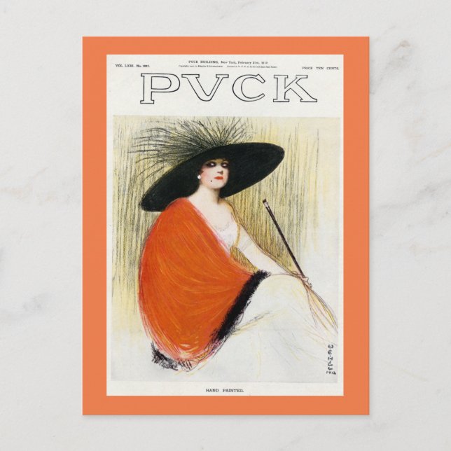 Puck Magazine Cover 1912 Vykort (Framsida)