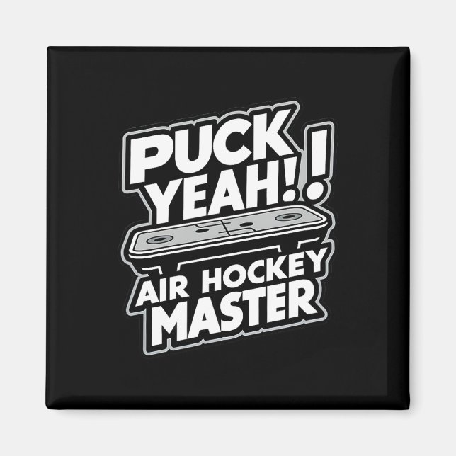 Puck Master Rolig Air-hockey Design  Magnet (Framsidan)