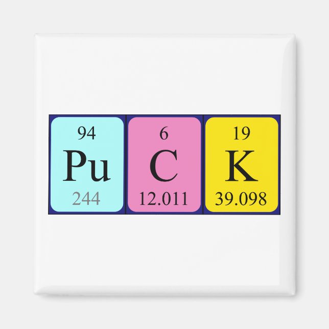 Puck periodisk magnet bord namn (Framsidan)