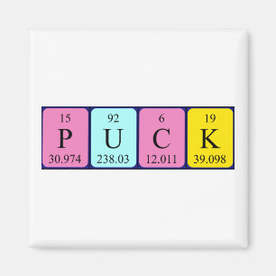 Puck periodisk magnet bord namn