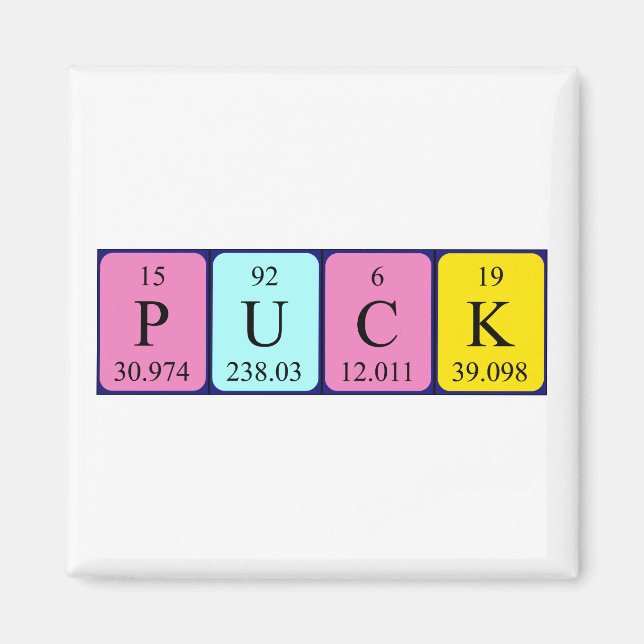 Puck periodisk magnet bord namn (Framsidan)