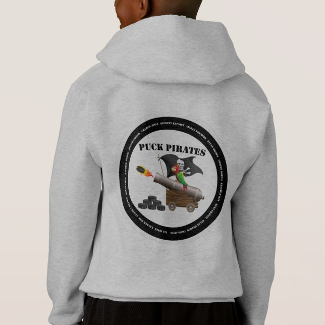 puck pirater Barns hoodie T Shirt (Baksida)