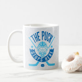 Puck stannar här Hockey Goalie Mugg