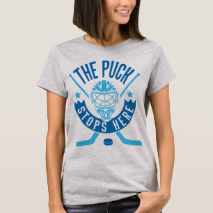 Puck stannar här, Hockey Goalie Tee Shirt