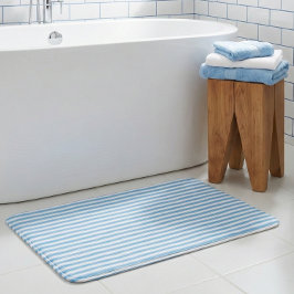 Puckelblå Vit Randig Preppy Badrumsmatta
