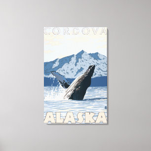 Puckelryggval - Cordova, Alaska Canvastryck