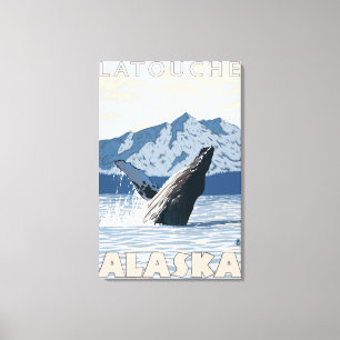 Puckelryggval - Latouche, Alaska Canvastryck