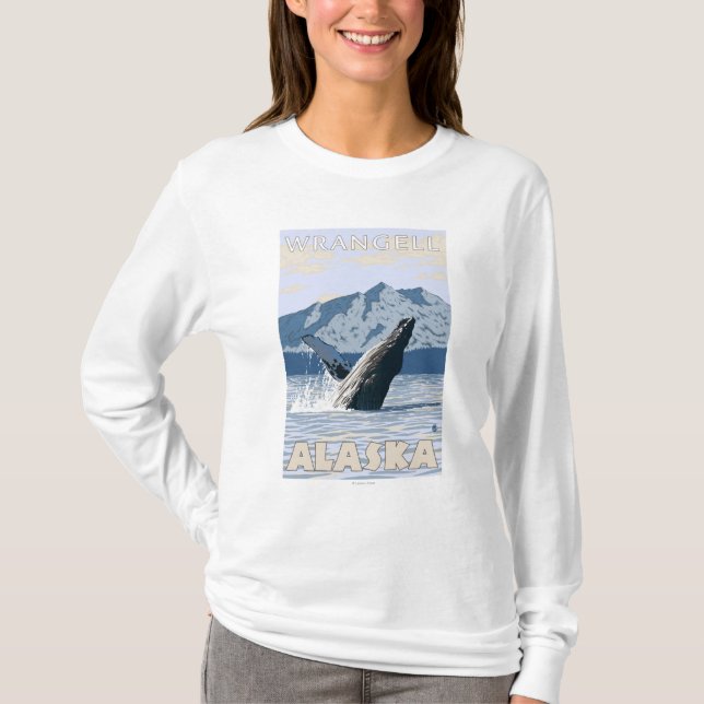 Puckelryggval - Wrangell, Alaska Tee Shirt (Framsida)
