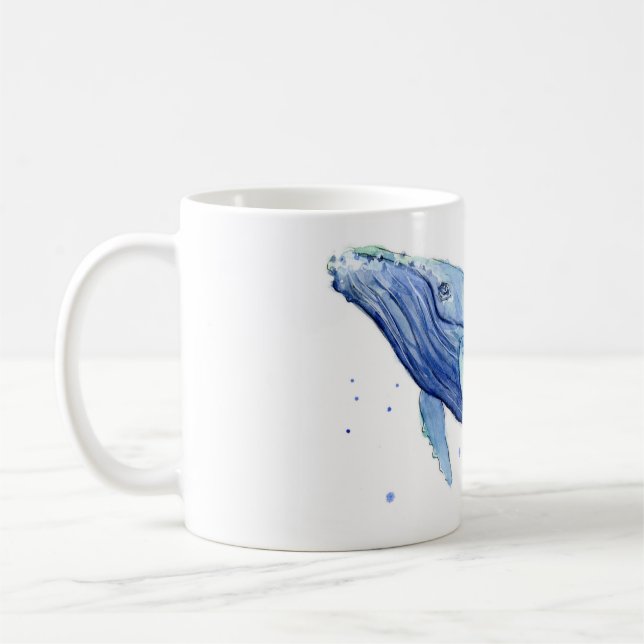 Puckelryggvalvattenfärg som målar den keramiska kaffemugg (Vänster)