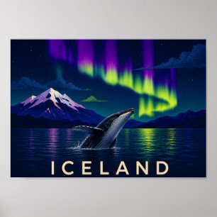 Puckelval Aurora Island Vägkonsttryck Poster