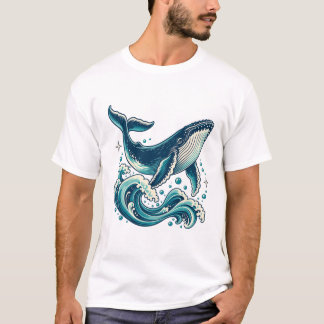 Puckelval med turkos oceanvågor t shirt