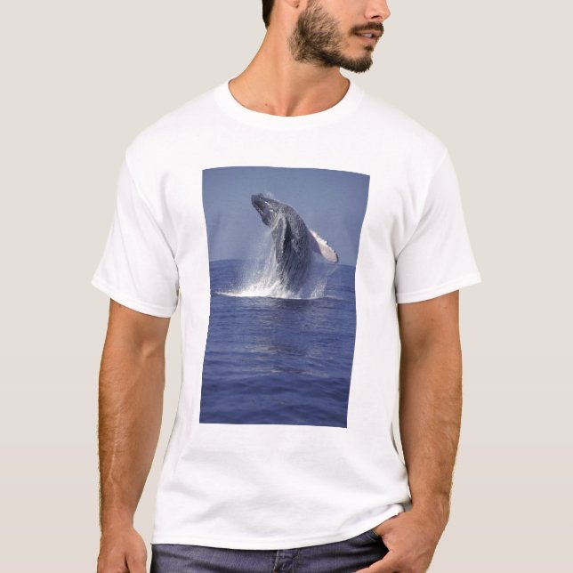 Puckelval som bryter vattenytan (Megaptera T Shirt (Framsida)