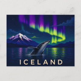 Puckelval under Aurora | Ikoniska Island Vykort