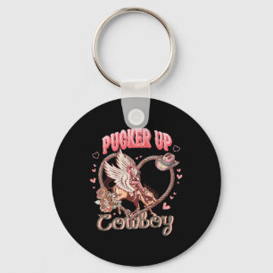 Pucker Up Cowboy Cupid Alla Hjärtans Dag Western C Nyckelring