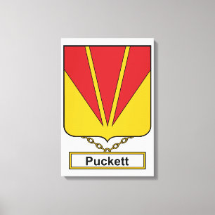 Puckett familjvapensköld canvastryck