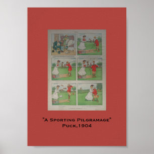 PuckGolftecknad 1904 en sportsliga Pilgramage Poster