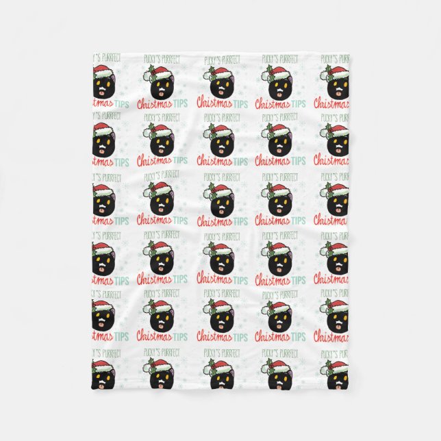 Pucky's Purrfect julklapp Fleecefilt (Framsidan)