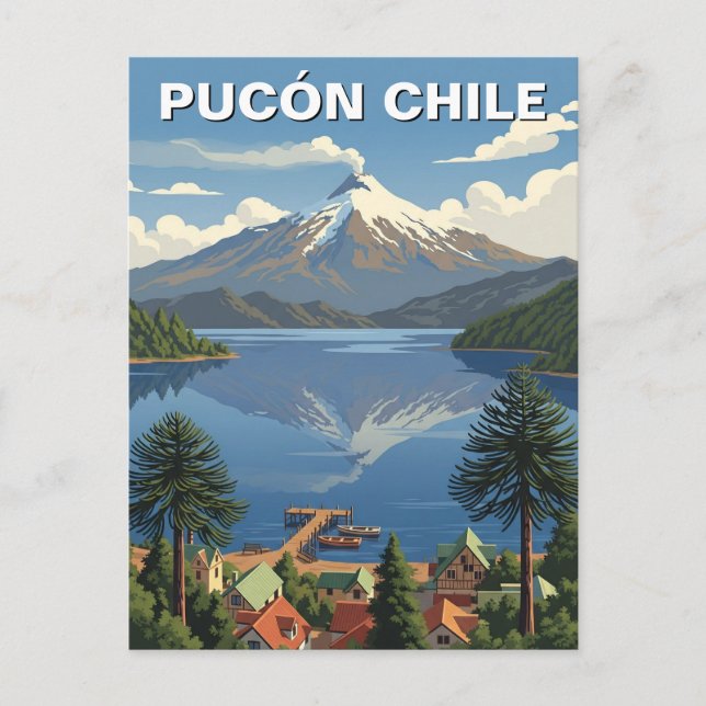 Pucon Chile Travel Vykort (Framsida)