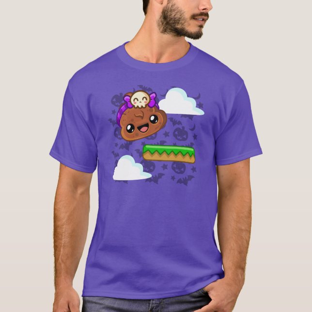 Pudding & Cute Skull Accessory - Happy Jump T Shirt (Framsida)