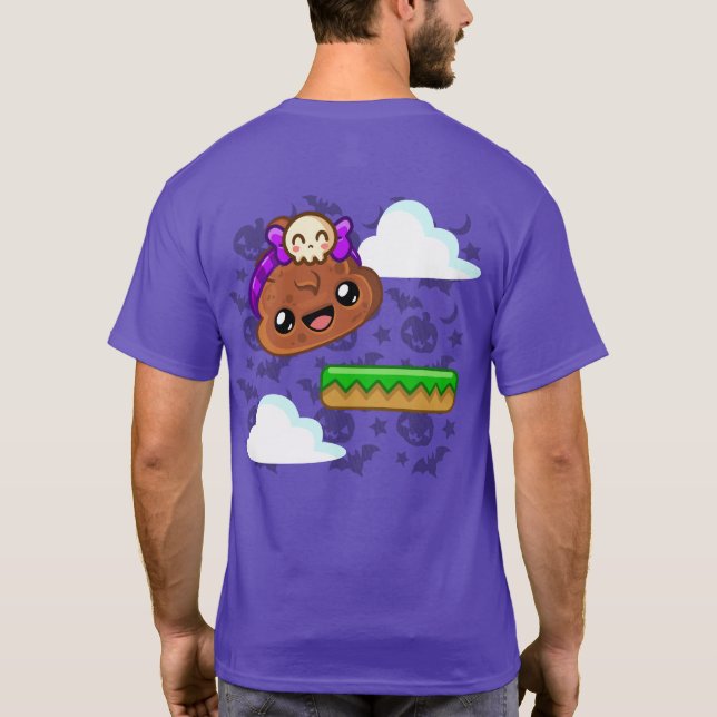 Pudding & Cute Skull with Back Print - Happy Jump T Shirt (Baksida)