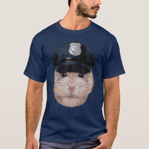 Pudding Dwarf Hamster i polisman Hat T Shirt