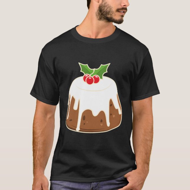 Pudding Graphic-film för julpudding T Shirt (Framsida)