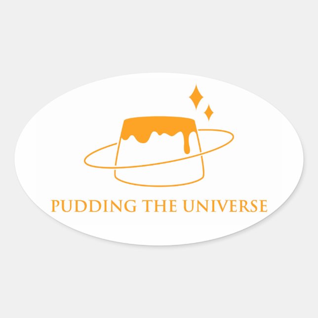 Pudding the Universe Ovalt Klistermärke (Framsida)