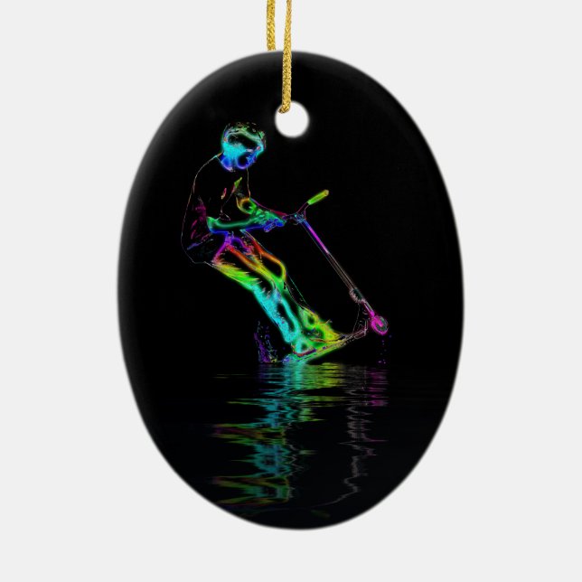 Puddle Jumping - Scooter Champ Julgransprydnad Keramik (Baksidan)