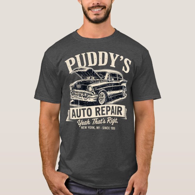 Puddy's Auto Repair T Shirt (Framsida)