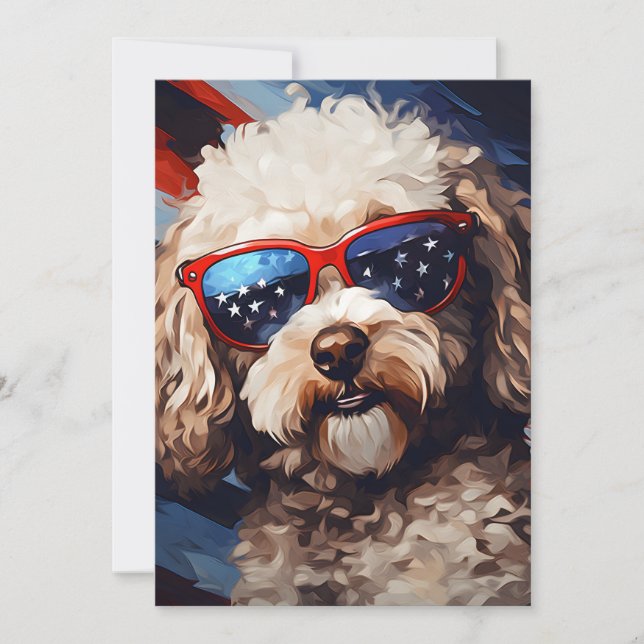 Pudel 4 juli Independence day Julkort (Framsida)