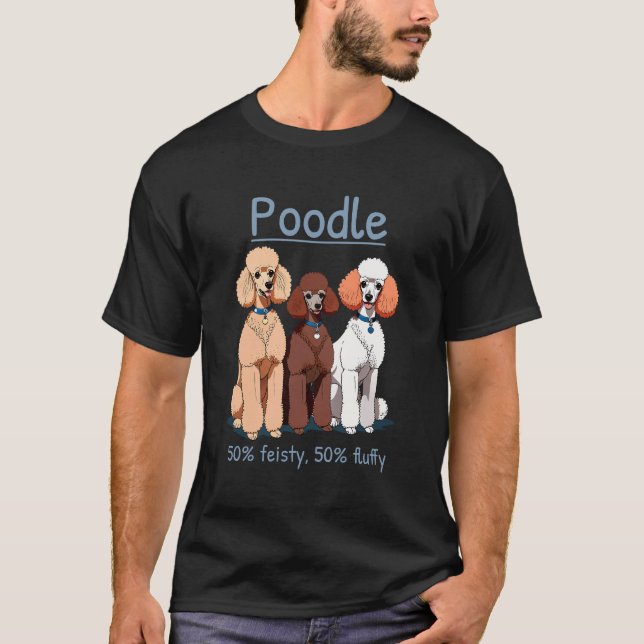 Pudel 50 % fetma 50 % fluffy t shirt (Framsida)
