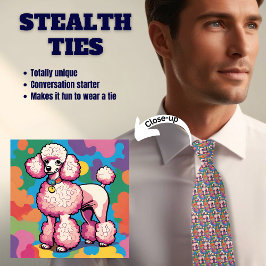Pudel Älskare Colorful Rosa Stealth Tie Slips