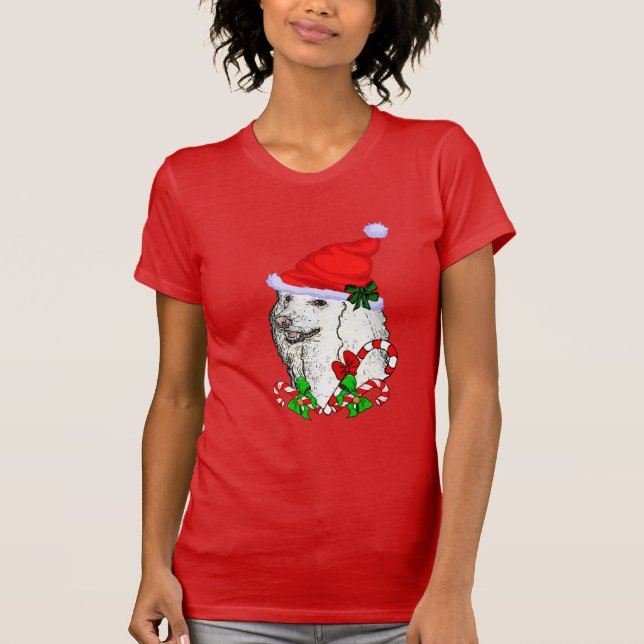 Pudel Älskare jul T Shirt (Framsida)