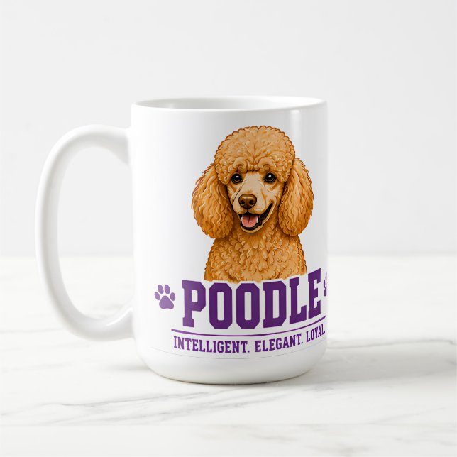 🐾 Pudel Älskare Skylt 🐾 Kaffemugg (Vänster)