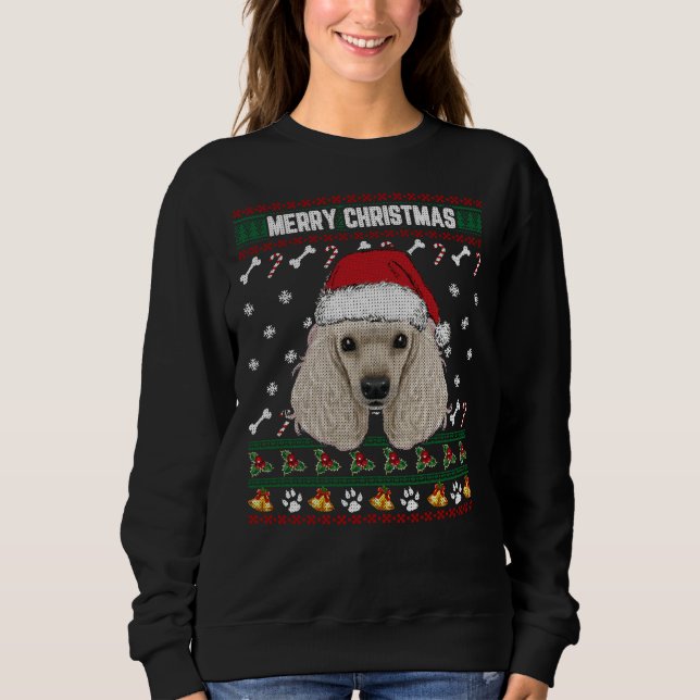 Pudel Älskare Ugly Julafton Sweater God jul T Shirt (Framsida)