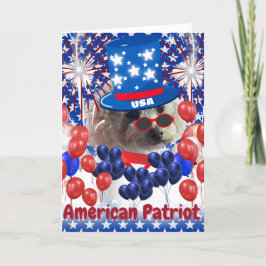 Pudel American Patriot Greeting Card Kort
