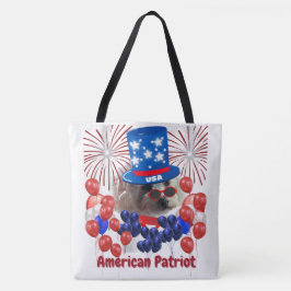 Pudel American Patriot Tote Bag Tygkasse