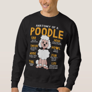 Pudel Anatomy Rolig hund Mamma Pappa Gift Lång Ärmad Tröja