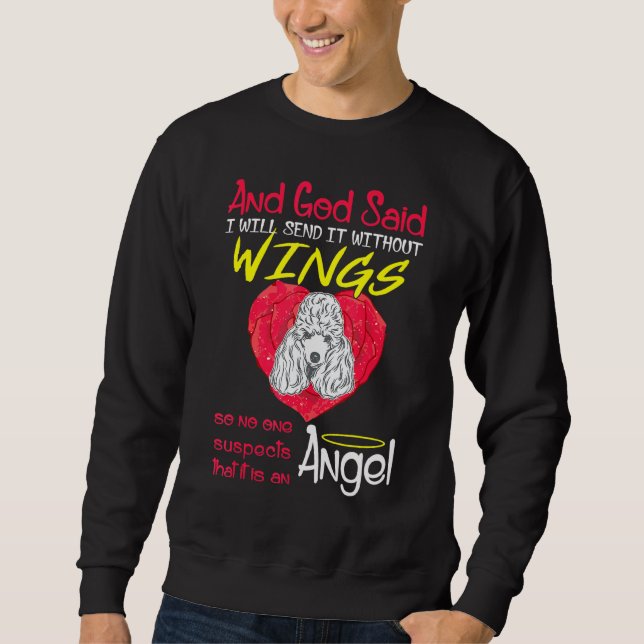 Pudel Angel utan Vingar Pet Lång Ärmad Tröja (Framsida)