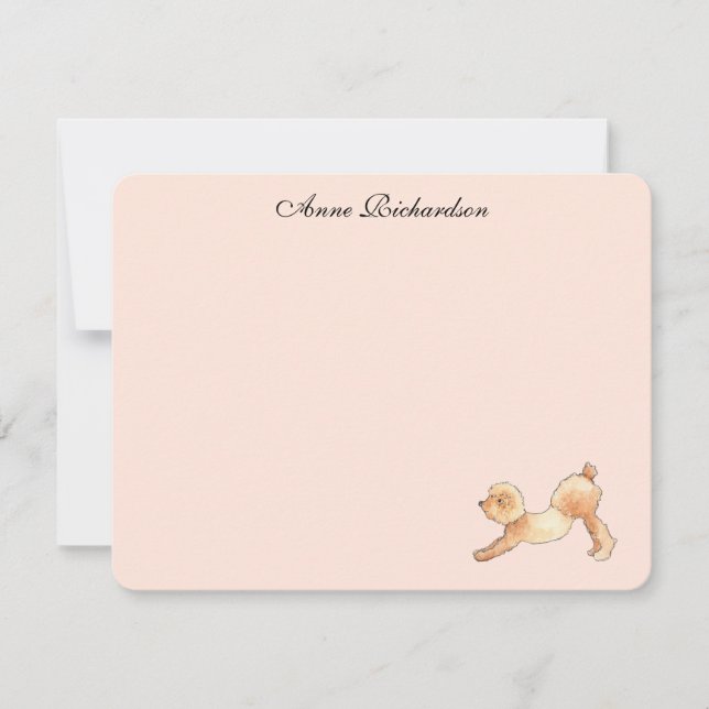 Pudel Anpassningsbar Tackkort Tack Kort (Framsida)