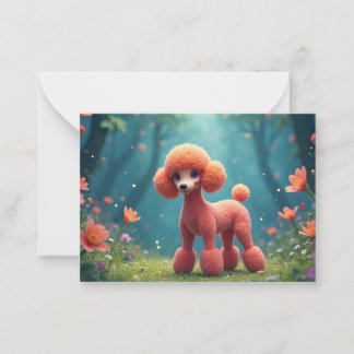 Pudel-anteckningskort för Cute Tecknad Anteckningskort