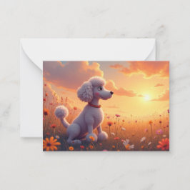 Pudel-anteckningskort för tecknad anteckningskort