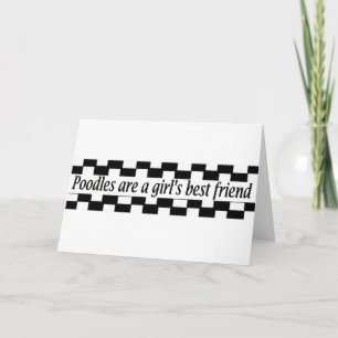 Pudel är flickans bästa vän kort