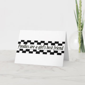 Pudel är flickans bästa vän kort