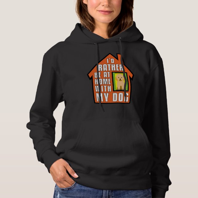 Pudel är hemma hos min Hund T Shirt (Framsida)