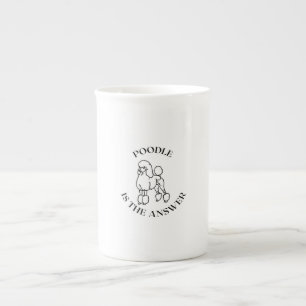 Pudel är svaret benporslin mugg