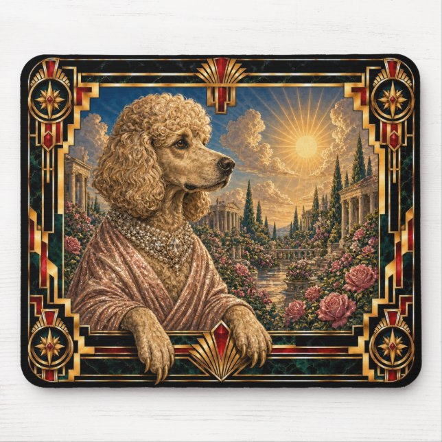 Pudel, Art Deco Hund Musmatta (Framsidan)