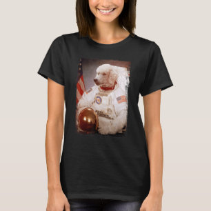 Pudel Astronaut Måne Space Uppdrag Animal Astrona T Shirt